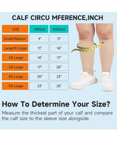 Buy MGANG Plus Size 5XL Calf Compression Sleeves - 20-30mmHg Compression Socks for Pain Relief Swelling & Varicose Veins (2 Pairs) - Unisex Ideal for Travel & Maternity - Black - Buy Online on GoSupps.com