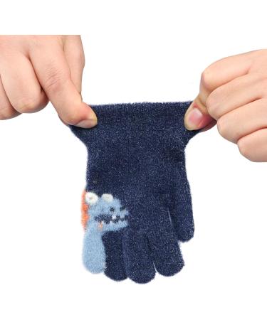 Baby Kids Cartoon Dinosaur Knitted Gloves Lovely Baby Toddler Thermal Knitting Wool Gloves Mittens for Children Girls Boys Age 2-6 Years Old(Dinosaur 2-6Y Royal Blue) - Buy Online on GoSupps.com