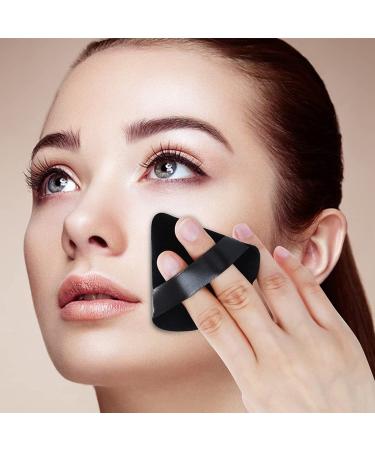 Molain 10Pcs Pure Cotton Triangle Makeup Puff Set - Soft Wedge Shape with Strap for Contouring, Under Eyes and Corners - Black - Buy Online on GoSupps.com