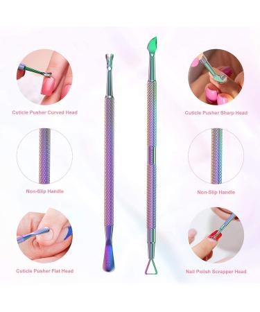 Stainless Steel Cuticle Pusher & Nail Polish Remover Set | opove P1 Color Gradient | Pedicure & Manicure Tool Kit | Buy X7 Get 90% Off - Buy Online on GoSupps.com