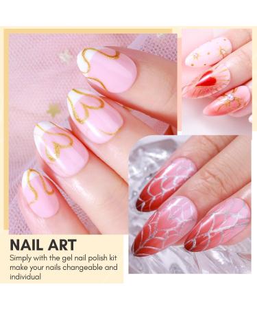 Makartt Painting Nail Gel Liner Polish Set Glitter Silver Gold Gel Liner Nail Polish Drawing Metallic Nail Gel with Build in Thin Brush Glossy Chrome Gel Soak Off UV/LED Nail Art Manicure Set - Buy Online on GoSupps.com