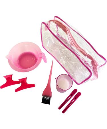 Professional Hairdresser's 8 Piece Pink Tinting or dye Set - includes Tint/ dye Bowl dye brush Measuring Jug two butterfly and two section Clips. Ideal hair dye home kit. - Buy Online on GoSupps.com