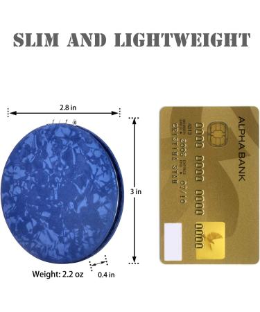 Portable Compact Vanity Mirror for Men Women Girls Delicate Blue Travel Cosmetic Mirrors 1X & 2X Magnification for Handbag Pocket Foldable 2-Sided Small Cute Makeup Mirror for Daily Work Business - Buy Online on GoSupps.com