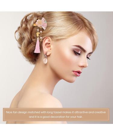 FRCOLOR 2Pcs Japanese Tassel Kimono Flower Hairpins - Traditional Duckbill Hair Barrettes for Women & Girls - Buy Online on GoSupps.com