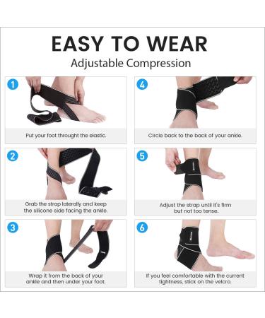 AVIDDA Ankle Support 2 Pack Adjustable Ankle Brace for Sports Elastic Compression Ankle Strap for Sprained Ankle Achilles Tendon Running Grey - Buy Online on GoSupps.com