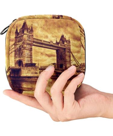 Womens Napkin Storage Bag | London Tower Bridge Menstrual Cup Pocket | Portable Binding Pads & Female Menstruation Bags - Buy Online on GoSupps.com