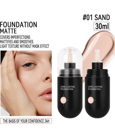  Lesunbak Full Coverage Foundation - 30ml Soft Mattifying Liquid Foundation | Long-Lasting Concealer and Hydrating Makeup Base for Women with All Skin Types for Dance and More - Buy Online on GoSupps.com