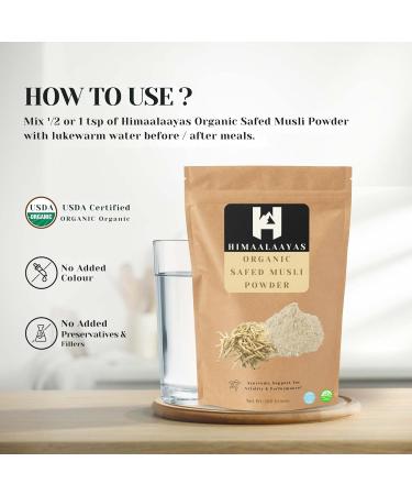 Himaalaayas Natural Safed Musli Powder (Chlorophytum borivilianum) Safed Musali Root Powder - Swet Musli Churna - White Musli Powder - 100 gm - Buy Online on GoSupps.com