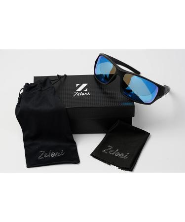 Zelori Polarized Floating Fishing Sunglasses | Unsinkable TPX Frame | UV400 for Watersports & Kayaking - Black/Blue Blue - Buy Online on GoSupps.com
