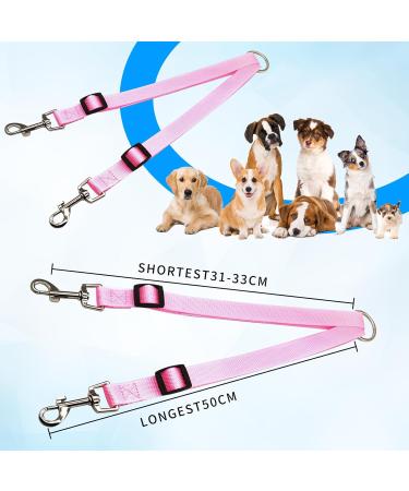 Dual Dog Leash with Splinter Stop - Adjustable Training Leash for Small Medium & Large Dogs - Perfect for Jogging & Hiking (Pink) - Buy Online on GoSupps.com