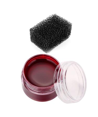 Fake Blood Gel 1.06oz SFX Halloween Ghost Vampire Zombie Makeup Kit Professional Modeling Special Effects Cosplay Costume Party Stage Wound Scar Fake Scab Coagulated Blood with Stipple Sponge