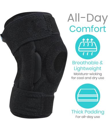 Vive Hinged Knee Brace for ACL & Meniscus Tear - Lightweight Breathable Open Patella Support with Side Stabilizers - Adjustable Comfort for Men & Women - Small Size - Buy Online on GoSupps.com