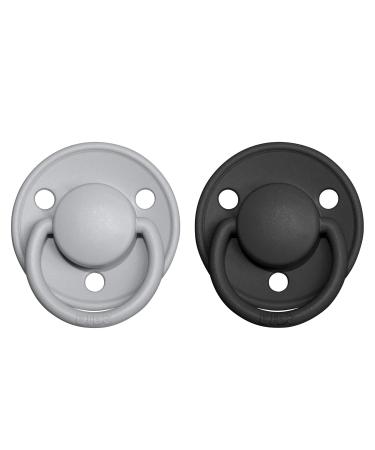 BIBSE de Lux Schnuller 2-Pack - BPA-Free Cherry Nipple Silicone Soothers for 0-36 Months Stylish Cloud/Black Design - Made in Denmark - Buy Online on GoSupps.com