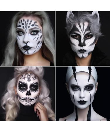 BOBISUKA White Face Paint - Blendable Clown Makeup for Halloween Cosplay & Theater | Skull Joker Vampire & More - Buy Online on GoSupps.com