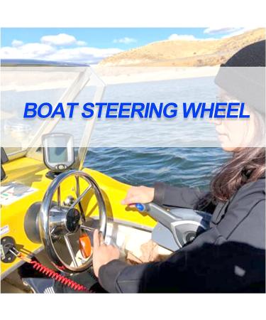 316 Stainless Steel Destroyer Style Boat Steering Wheel with Black Cap - Universal Fit for Pontoon Boat and Yacht | 5 Spokes - Buy Online on GoSupps.com