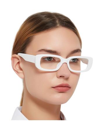 MARE AZZURO Stylish Reading Glasses Women Unique Readers 0 100 125 150 175 200 225 250 275 300 350 400 500 600 (White 2.00) White 2.00