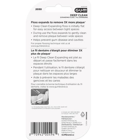 GUM Deep Clean Expanding Dental Floss 2x40M 40.00 m (Pack of 2) Expanding Floss - Buy Online on GoSupps.com