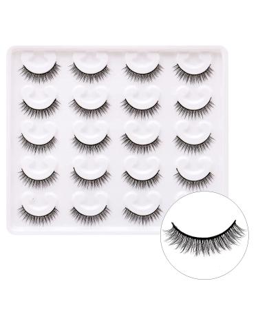 Short Wispy 3D Fake Eyelashes - 10 Pairs Bulk Pack for Natural Look | Reusable Faux Mink Handmade Short-Natural Lashes - Buy Online on GoSupps.com