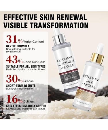 SHOPPGO Peel Shot Glow rice ampoule Duo peeling face rice scrub ampoule facial peeling Black and White Rice Exfoliant thoroughly cleanses the pores and improves rough skin 2 x 100 ml - Buy Online on GoSupps.com