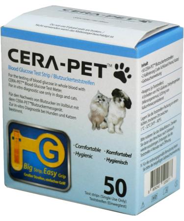 CERA-PET 50 x Vet Blood Glucose Strips for Cats & Dogs - Buy Online on GoSupps.com