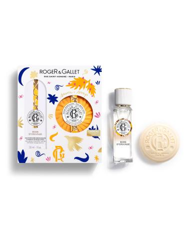 ROGER & GALLET | Orange Wood Gift Set |1 fl oz Frgrant Water | 3.5 oz Perfumed Soap | Limited Edition Bois d'Orange Gift Set