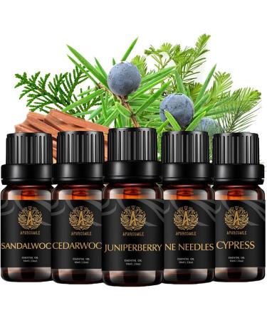 Aromatherapy Woody Essential Oil Set for Diffuser 100% Pure Sandalwood Essential Oil 5x10ml Aromatherapy Cedar Oil Set for Diffuser -Juniper Berry Pine Needles Cypress Sandalwood Cedar Oil Woody essential oils - Buy Online on GoSupps.com