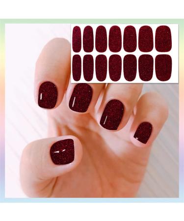 JERCLITY Glitter Solid Nail Polish Strips - 24 Sheets with Nail File | Self-Adhesive Stick On Stickers for Women & Girls - Buy Online on GoSupps.com