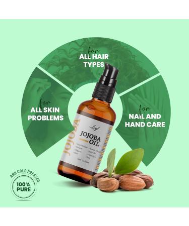 Leyf Organic Jojoba Oil 50ml 100% Pure Vegan Body Hair Face Nail Glass Bottle + Glass Pipette + Pump Moisturizing Care Food Dispenser Body Oil - Buy Online on GoSupps.com