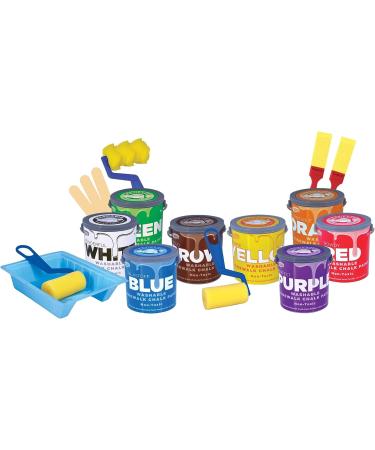 RoseArt Washable Sidewalk Chalk Paint Super Set - 8 Colors, 2 Foam Brushes - Buy Online on GoSupps.com