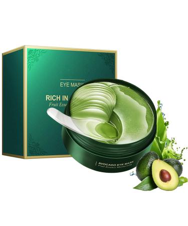 60PCS Zozu Avocado Eye Mask Zozu Eye Patches Masque Yeux Avocat Patchs pour Les Yeux Patch Yeux Anti Cernes Eye Patch Hydrogel Masque Yeux hydratant pour yeux gonfl s et cernes (1 box)