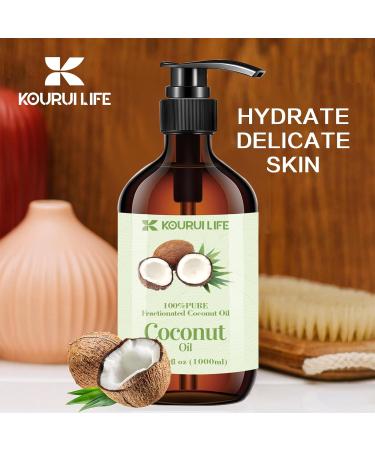 Fractionated Coconut Oil for Skin and Hair - Liquid Coconut Oil for Hair Care and Body Oil for Dry Skin - Pure Coconut Oil as Carrier Oil for Hair Moisturising - Buy Online on GoSupps.com