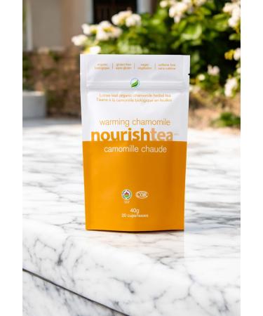 nourishtea - warming chamomile organic premium loose leaf tea caffeine-free. 40g (pack of 1)