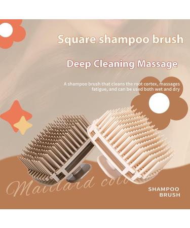 Scalp Massage Brush | Soft Head Shampoo Brush for Wet & Dry Use | Head Massage & Hair Peeling - Beige - Buy Online on GoSupps.com