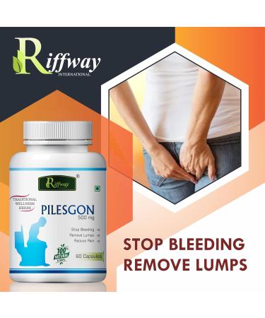 Pilesgon Capsules - Natural Piles Shrinking Treatment for Soothing Relief - 60 Capsules - Buy Online on GoSupps.com