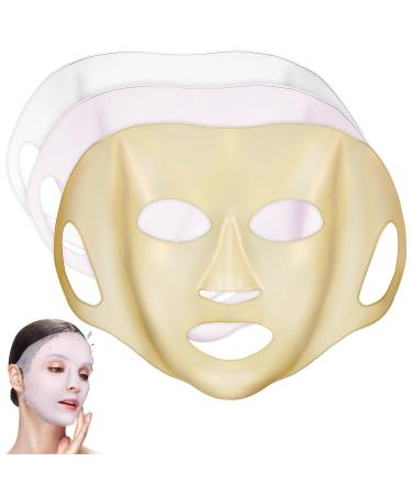 NOLITOY 3pi ces Masque Silicone R utilisable Couverture Hydratante Pour Soins Peau Compatible Avec Types De Visages