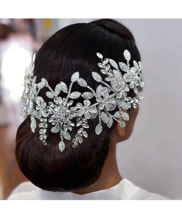 WONRLUA Rhinestone Bridal Headband with Alloy Leaf | Wedding Headpiece for Bride - Bridal Hair Accessories - Buy Online on GoSupps.com