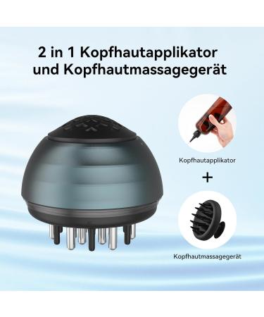 Kimairay 2 in 1 Scalp Massage Brush & Applicator Bottle | Deep Green Head Massager for Hair Treatment with Essential Oils - Buy Online on GoSupps.com