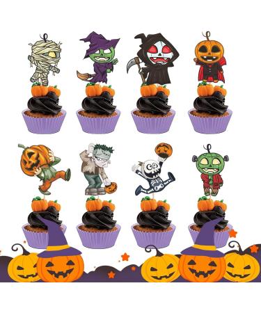 Halloween Cupcake Toppers Picks Set Halloween Topper | Pumpkin Cupcake Picks Baking Cups Decorations for Kids Birthday Halloween Thanksgiving Holdes - Buy Online on GoSupps.com