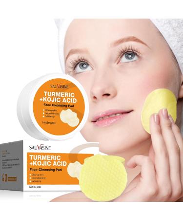 Turmeric Kojic Acid Cleansing Pads - 30pcs for Balanced Skin | Moisturizes & Nourishes | Leak-Proof Upgrade - Buy Online on GoSupps.com