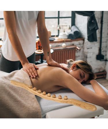 Operitacx Holz-Gua-Sha Massage Tools | Wooden Scratch Rod & 8 Pearl Body Massage Device - Buy Online on GoSupps.com