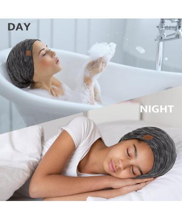 Silk Satin Sleep Cap Bonnet for Natural Curly Hair | Adjustable Night Cap - HEATHER BLACK - Buy Online on GoSupps.com