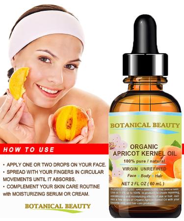 Buy Organic Apricot Kernel Oil - 100% Pure Virgin Cold Pressed Carrier Oil for Face Hair Body & Nails | Anti-Aging | 4 oz - Botanical Beauty - Buy Online on GoSupps.com