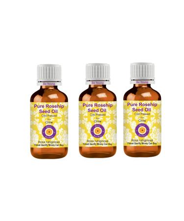 Deve Herbes Deve Herbs Set of 3 Pure Rosehip Seed Oils (Rosa rubiginosa) - Natural Therapeutic Grade Cold Pressed - 100 ml