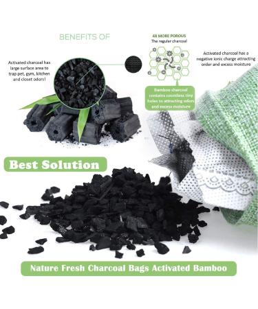 8 Pack Charcoal Bamboo Bags - Nature Fresh Activated Charcoal Odor Absorber (8 x 200g) - Grey, Purple, Blue, Green - Buy Online on GoSupps.com