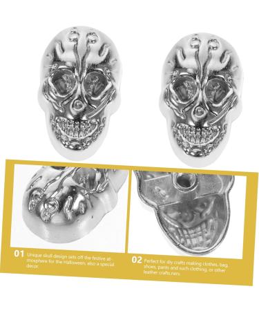 ABOOFAN 20pcs Rivets Crafting Studs Crafting Skull Studs Punk Studs Craft Belt Accessories Shoe Bag Silver 2X1.5cm - Buy Online on GoSupps.com
