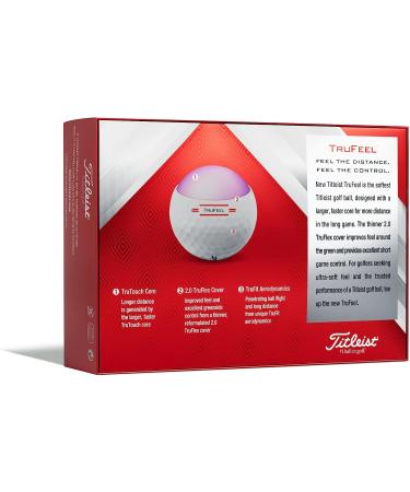 Titleist TruFeel Golf Balls - White: Premium Performance for Enhanced Distance and Control - Buy Online on GoSupps.com