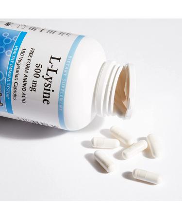 Natural Factors L-Lysine 500 mg 180 Vegetarian Capsules - Buy Online on GoSupps.com
