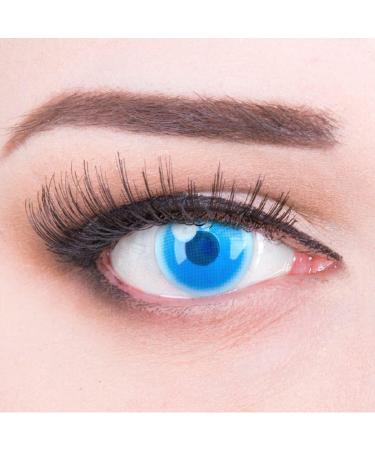 Buy Demon Nezuo Blue Colored Contact Lenses | Highly Opaque Anime & Manga Style | Perfect for Cosplay Halloween & Carnival | Free Lens Case Included - Buy Online on GoSupps.com
