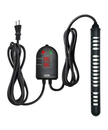 Submersible Aquarium Heater Fish Tank Heater with Dual Temperature Displays and Temp Controller Adjustable for Turtle Betta Fish Tank 100W