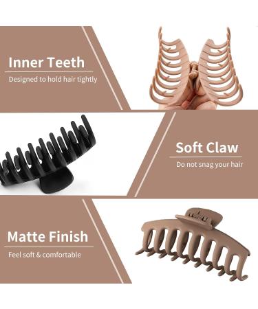 4-Piece Hair Clip Set - 11cm Matte Clips for Thick & Thin Hair - Stylish Hair Accessories & Perfect Gift - Buy Online on GoSupps.com